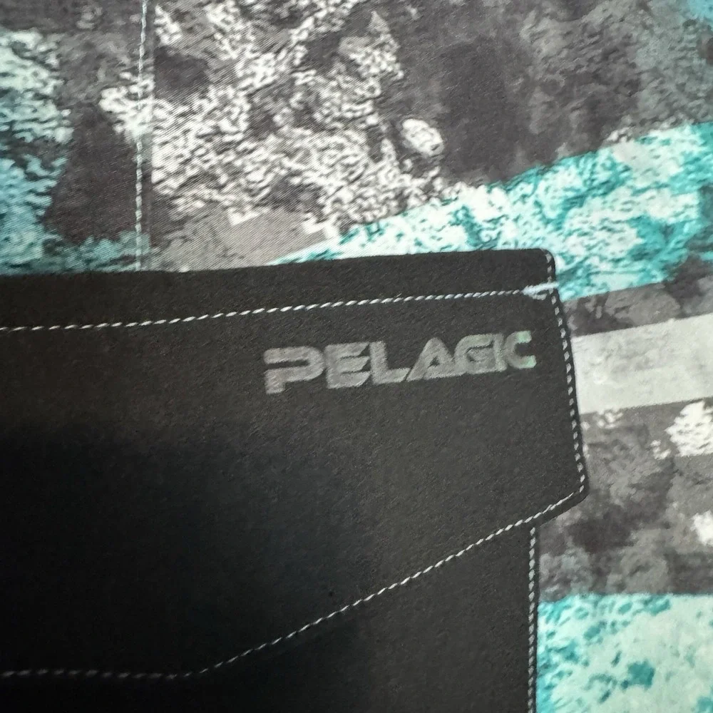 Pelagic Argonaut Board Shorts Mens 30 Teal Black Swim Fishing Surfing Unlined